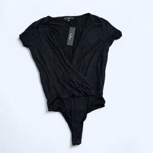 Lulus black wrap bodysuit size small